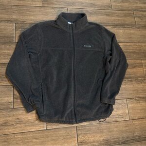Columbia Sweater Mens 2X Gray Fleece Outdoors Full Zip Up Sweatshirt *